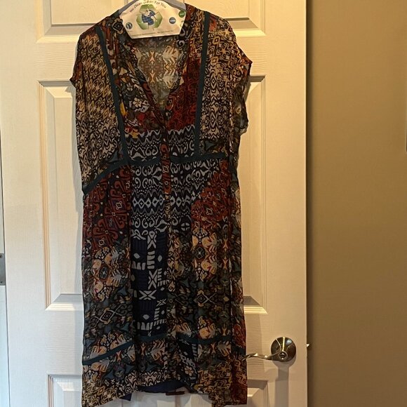 Sundance Mulit-Colored Patchwork Dress. Size: Large.  Like New. - Picture 2 of 6